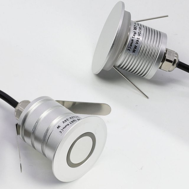 LUCERNA LED Einbauleuchte in Silber für Treppenhaus und Garten, IP67 wasserdicht, Warmweiß, 1W - Bild 1
