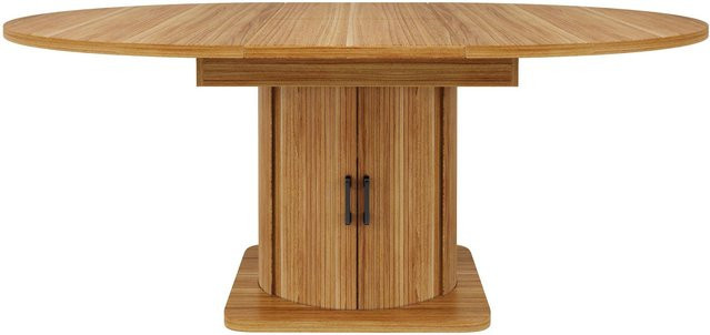 Merax Esstisch ausziehbar oval in Braun mit B/T/H: 118 x 76 x 75 cm - Bild 1