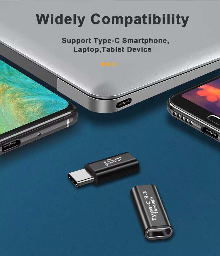 BSN USB-C OTG-Konverter-Adapter U-förmig 90-Grad-Winkel USB 3.1 10 Gbit/s Typ C Stecker auf Buchse in Schwarz - Bild 3