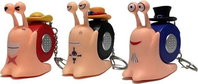 Bandai One Piece Den Den Mushi Modellfiguren, Luffy Sabo Ace, mit Aufnahmefunktion - Bild 1