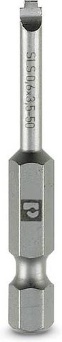 Phoenix Contact SF-BIT-SLS Schlitz-Bit 6,5 mm aus zäherlegiertem Werkzeugstahl in Silber, 5 Stück - Bild 1