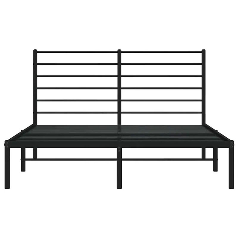 Vidaxl Metallbettgestell mit Kopfteil im Industrial-Stil, Schwarz, B: 160 cm, L: 200 cm - Bild 2