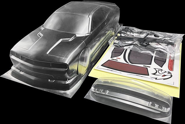 GWOLVES SRT Challenger Hellcat RC PC Shell Körper, 1/10, mit Lampenschirm, Schwanz Flügel - Bild 1
