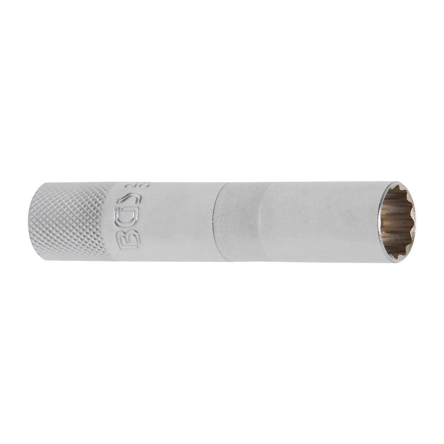 BGS Zündkerzen-Einsatz mit Magnet, 12-Kant, SW 14 mm, 3/8 Zoll Antrieb, Silber - Bild 2