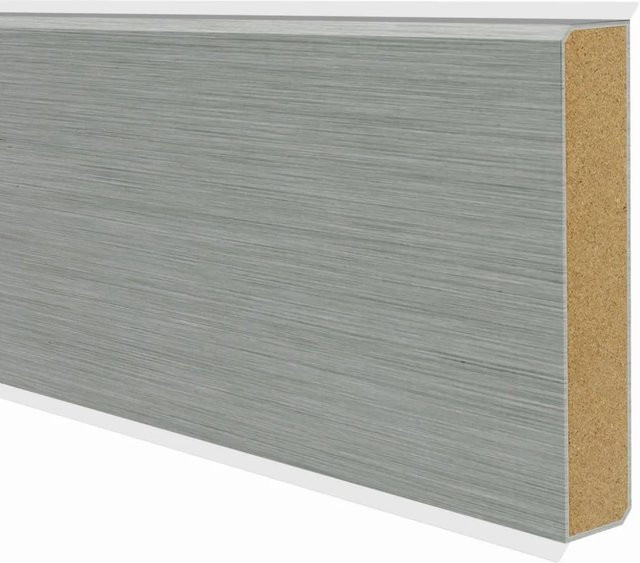 Döllken Profiles Sockelleiste Cubu 60 Premium in Silber aus Edelstahl, H: 60 mm, B: 13 mm, Länge: 2500 mm - Bild 1