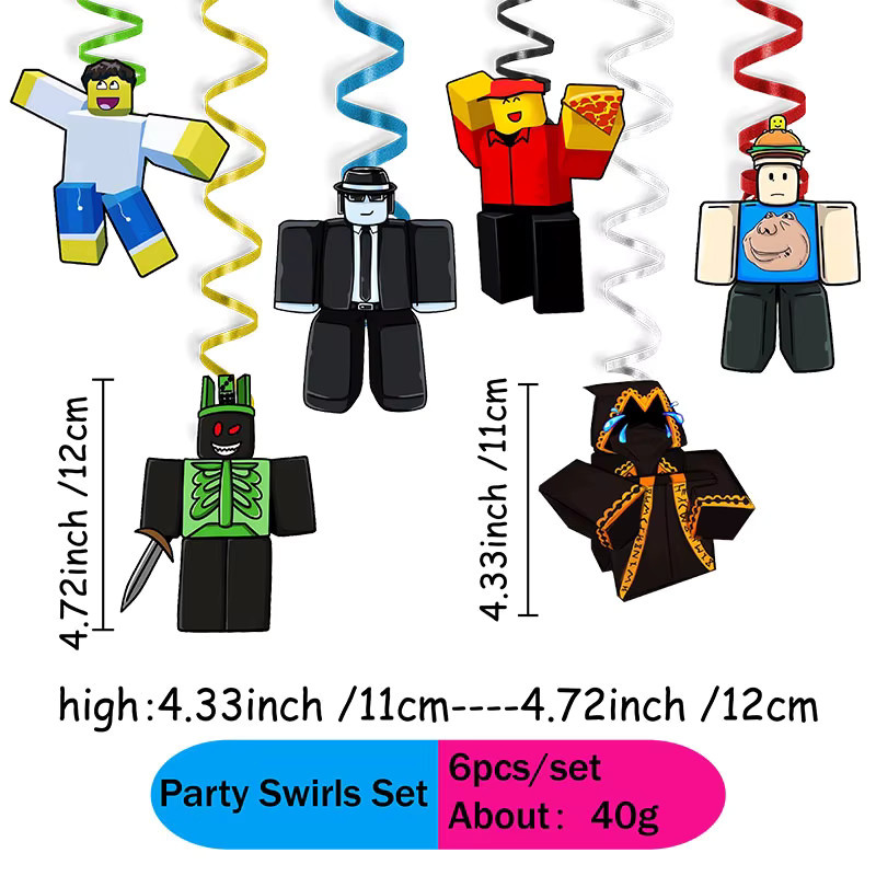 6-teiliges Robloxed Forsaken Chance Hängespiralen-Set als Deckendekoration für Party und Geburtstag - Bild 5