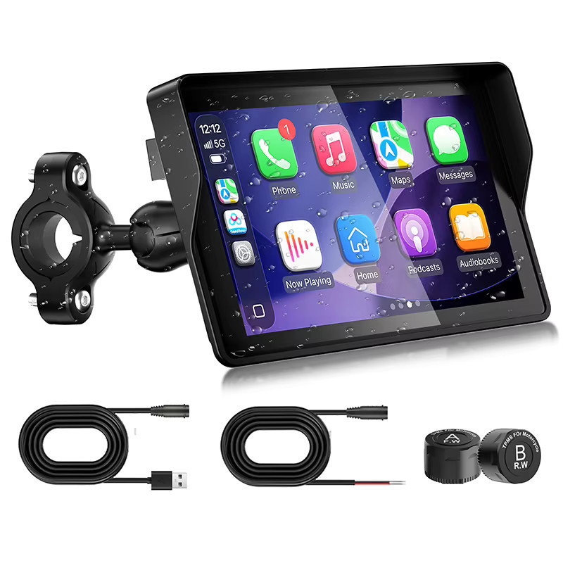 LBW 5-Zoll Motorrad-Navigations-Smart-Display mit CarPlay und Android-Unterstützung, inklusive TPMS und USB-Stromkabel, Schwarz - Bild 7