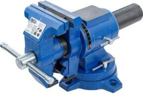 BGS Parallel-Schraubstock in Blau mit 100 mm Spannbacken und 360 Grad Drehbarkeit - Bild 1