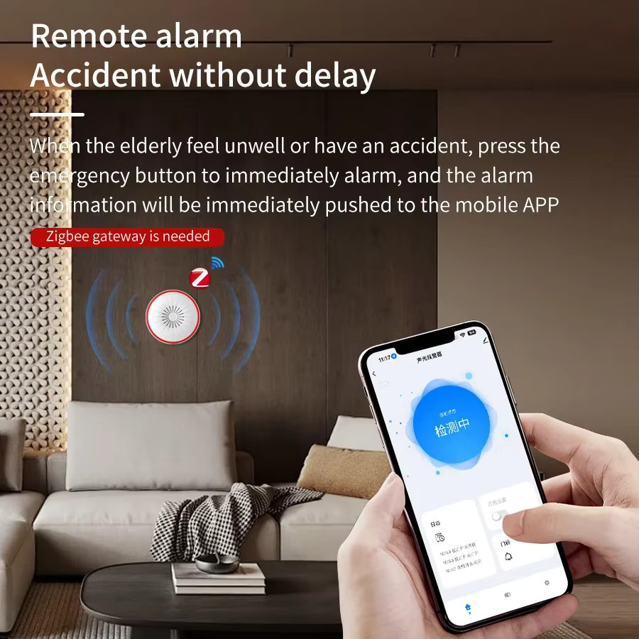 Tuya Smart Home Sicherheitssystem mit Ton- und Lichtalarm, WiFi und ZigBee, kompatibel mit Alexa und Google Assistant, Weiß - Bild 2