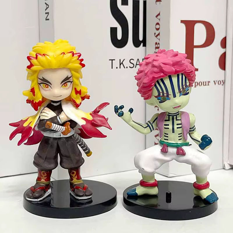 6-teiliges Set Anime Demon Slayer Figuren von Bandai mit Kamado Tanjirou und Kamado Nezuko in der Mini Niedliche Edition aus Kunststoff, mehrfarbig, Höhe: 7 cm - Bild 2