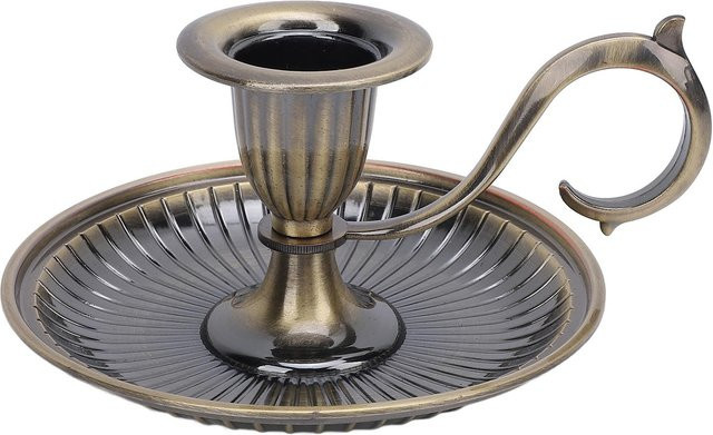 Vintage Kerzenhalter aus Metall für Spitzkerzen in Gold und Antik-Optik von Wosawe outdoor sports - Bild 1
