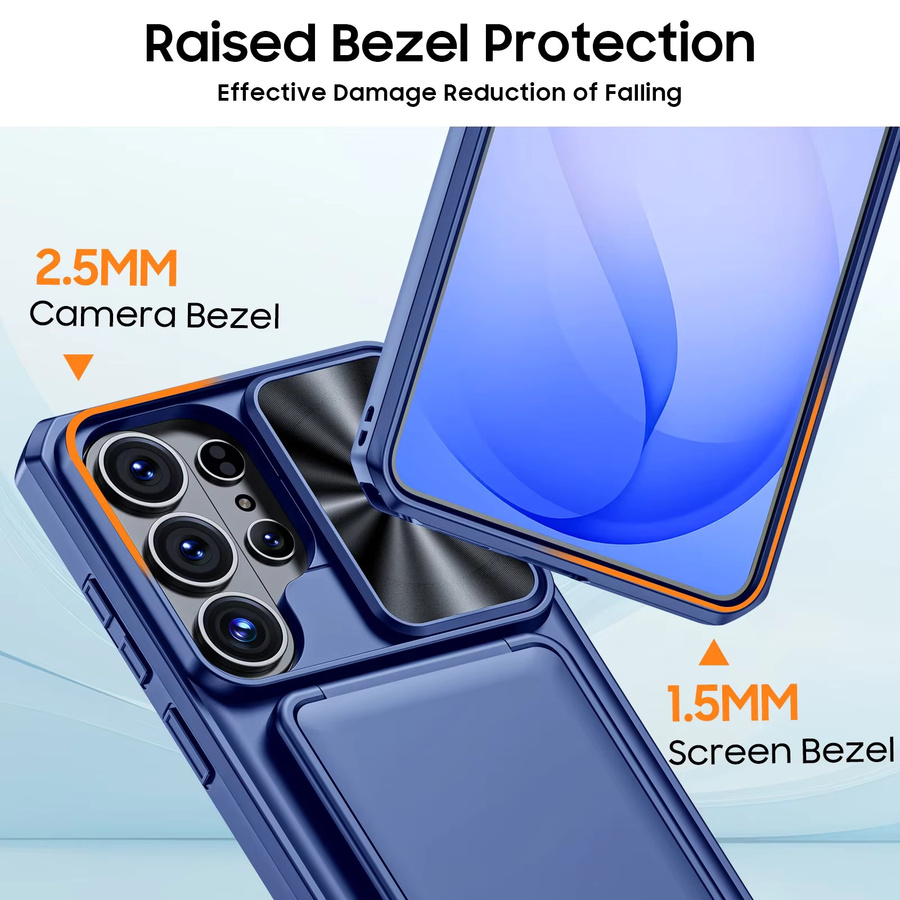 Stoßfeste TPU Handyhülle mit Kamerahalter für Samsung Galaxy S26 Ultra von BANGZAO in Blau - Bild 5
