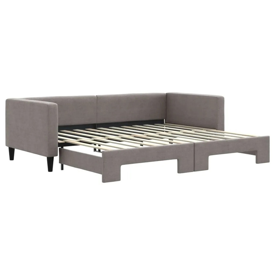 vidaXL Ausziehbares Tagesbett in Taupe mit Stoffbezug, B/T: 90 x 200 cm - Bild 2