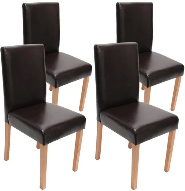 MCW Esszimmerstuhl Littau 4er-Set aus Leder in Braun mit hellen Beinen - Bild 2