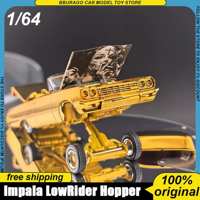 Fine Works Impala West Coast Lowrider Hopping Car, Druckgussmodell, 1:64 - Bild 1