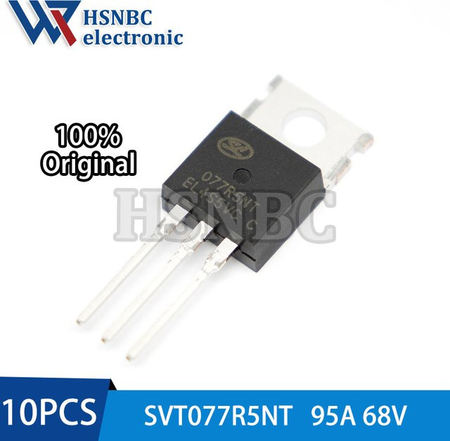 10 Stück HSNBC 077R5NT SVT077R5NT N-Kanal Power MOSFET Transistor TO-220 68V 95A Schwarz - Bild 1