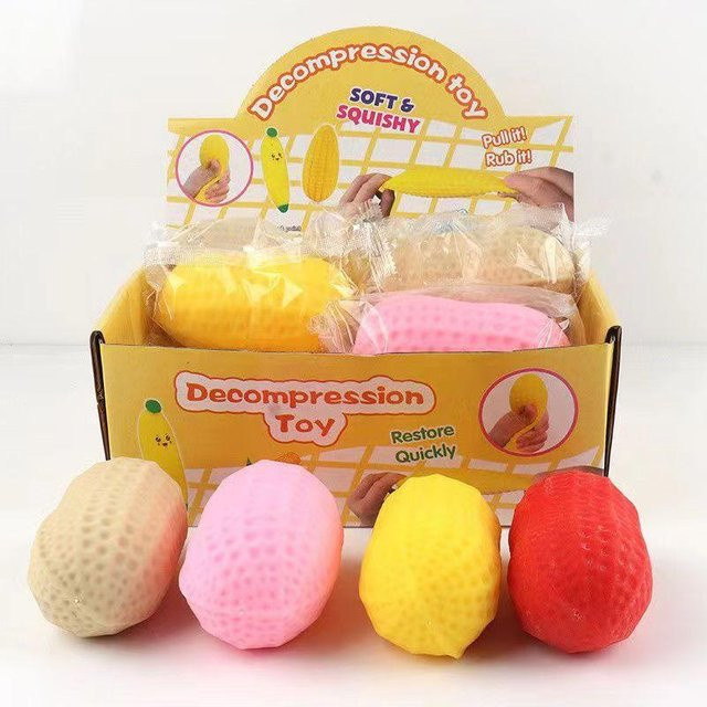 Simulations-Erdnuss Squishy, Weiches Quetschspielzeug, Stressabbau, Anti-Angst Spielzeug - Bild 1