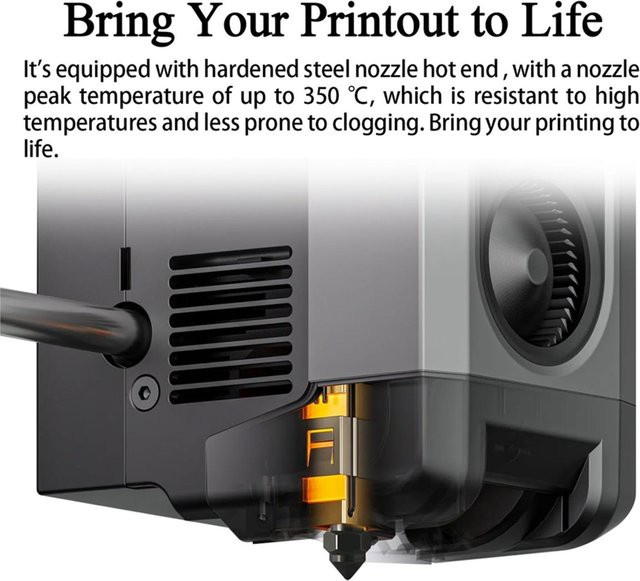 A78I 2er-Set Gehärtetes Stahl und Keramik Hotend-Kit für Centauri Carbon 2/CC2 Druckkopf-Extruder mit zusätzlicher gehärteter Düse, 0,4 mm - Bild 1