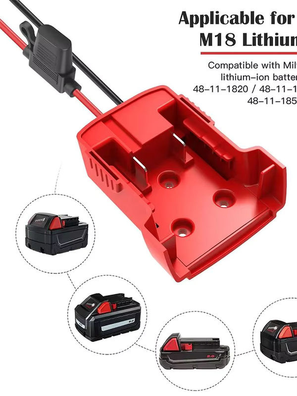Milwaukee Batterie-DIY-Adapter für 18 V Lithium-Akkus mit Sicherung für Power Wheels und Modelle 48-11-1815 sowie 48-11-1850 - Bild 7