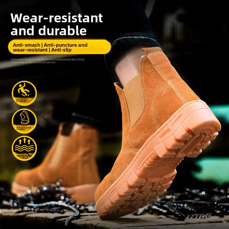 QHSPE Atmungsaktive Arbeitsschutzschuhe für den Sommer, leichte und bruchsichere Schweißstiefel - Bild 3