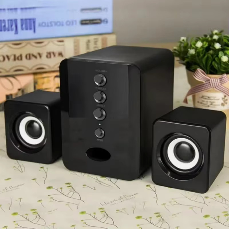XIKCU Soundbar Stereo Lautsprecher mit USB-Anschluss und Bass-Subwoofer in Schwarz - Bild 2