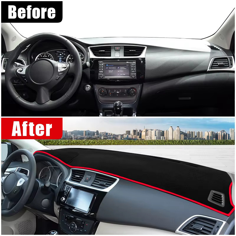 YaLumei Dashboard Abdeckung für Nissan Sentra B17 Sylphy 2013-2019, Anti-UV Schutzmatte in Schwarz - Bild 3