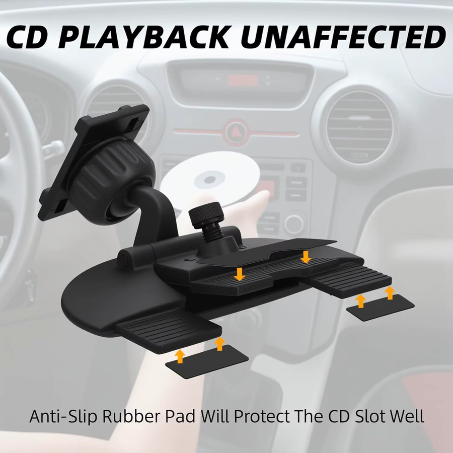 CD-Schlitz-Halterung für Carplay-Bildschirm und Garmin Nuvi GPS, 17mm Kugelgelenk, Schwarz, passend für 4-11 Zoll Monitore, Android Auto und Tablets - Bild 4