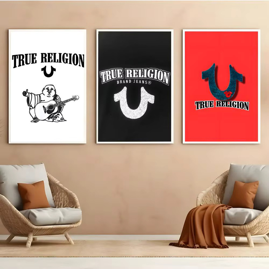 True Religion Wandkunst Poster in Schwarz, ästhetische HD-PVC Wanddekoration, Rechteckig, B: 20 cm, H: 15 cm - Bild 2