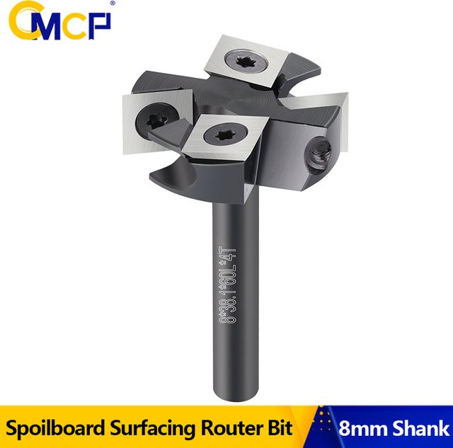 CMCP CNC Spoilboard Surfacing Fräser mit 8 mm Schaft und 4 Flöten aus Hartmetall zur Abflachung - Bild 1