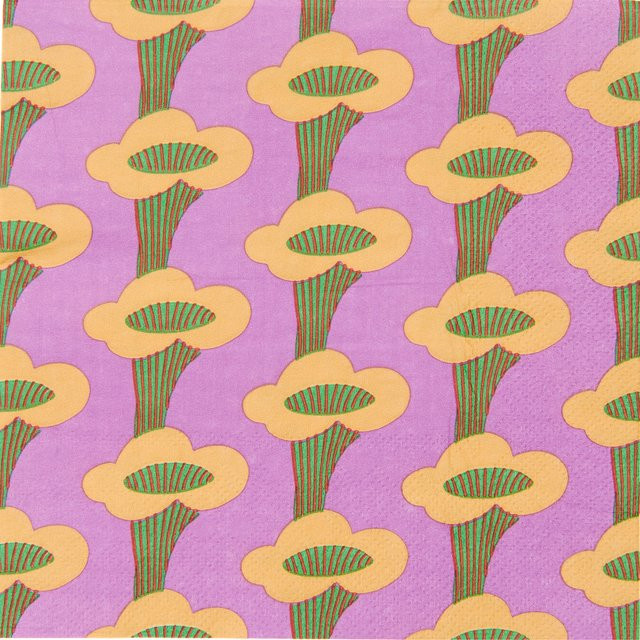 Rico Design Servietten Pfifferlinge Violett mit herbstlichem Blumenmuster B: 33,0 cm, T: 33,0 cm, H: 20,0 cm - Bild 1