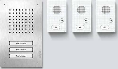 Siedle SET CLAB 850-3 E/W Audio-Türsprechanlage für 3 Familienhäuser in Silber - Bild 1