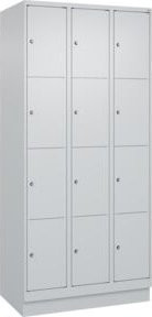 C+P Schließfachschrank Classic PLUS mit Sockel, 3 Abteile, Grau, B/T/H: 90 x 50 x 195 cm - Bild 1