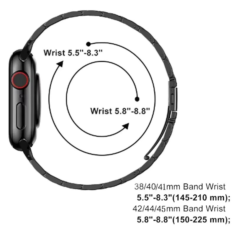 Uhrenarmband Edelstahl, Schwarz, Unisex - Bild 1