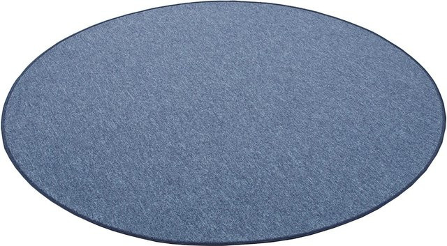 Snapstyle Feinschlingen Velour Teppich Strong Dunkelblau Rund Durchmesser: 133 cm - Bild 1