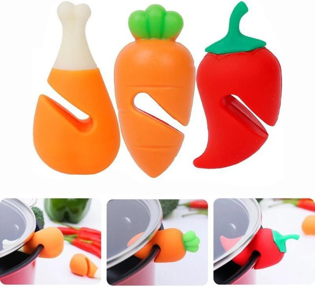 YuTao Light Hitzebeständiger Silikon-Topfdeckelhalter in Rot mit Spritzschutz und Heber für deine Küche - Bild 1