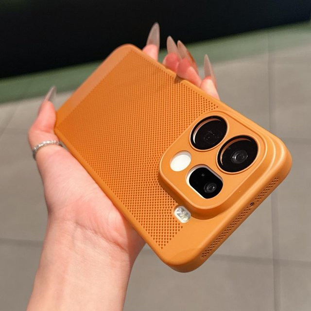 Ultra-dünne atmungsaktive Hitzableitungs-Handyhülle für OPPO Find X9 X8 X8S Plus Reno 14 13 12 A5 Pro Ultra Bumper Hülle in Orange - Bild 1