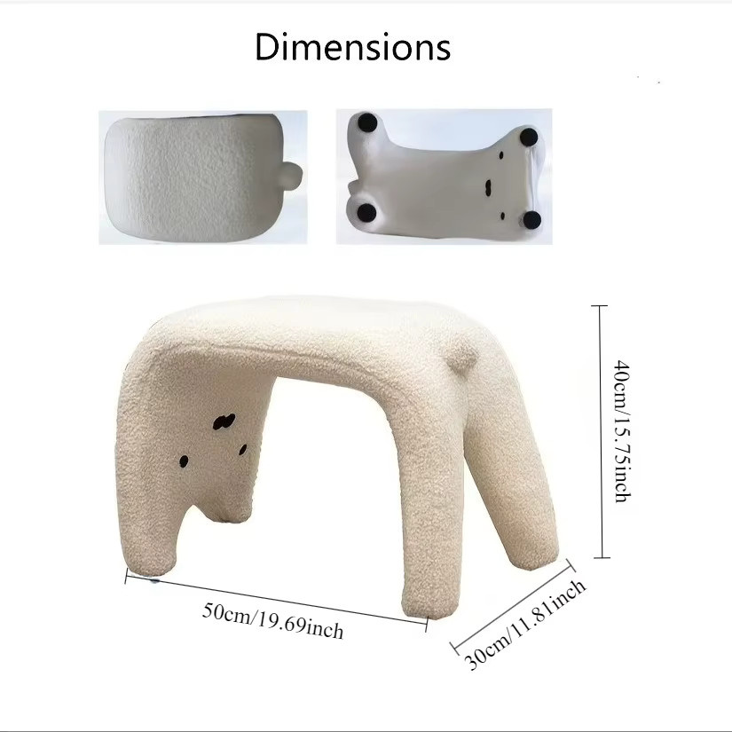 LIUSHADUOLA Plüsch-Katzenstuhl in Braun mit Metallgestell, moderner Sofa-Sessel im Kunststil - Bild 2