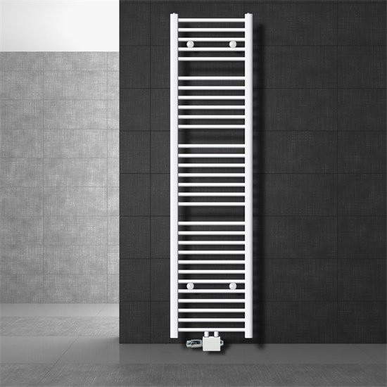 LuxeBath Badheizkörper Weiß mit Mittelanschluss und Universale Anschlussgarnitur, H x B: 180 x 40 cm - Bild 1