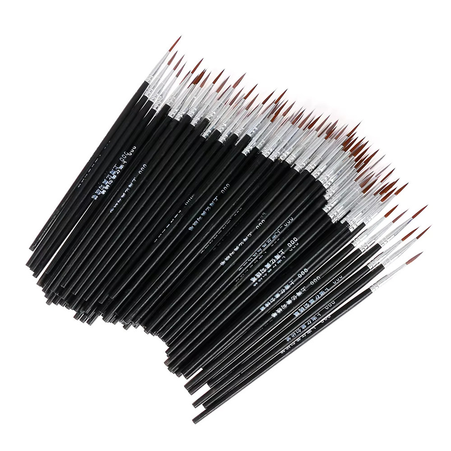 Set aus handbemalten Nylon-Malpinseln für Künstler mit Holzgriff und Farbhaken - Bild 3