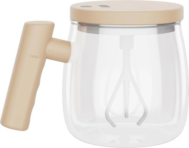 Selbstumrührende elektrische Glastasse von Meiteai-Home, transparente Hochgeschwindigkeits-Mischtasse für Kaffee, Milch und Tee, 400 ml - Bild 1