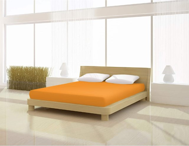 Mr. Sandman Spannbetttuch de luxe aus Elastan in Orange, B: 125 cm, T: 220 cm - Bild 1