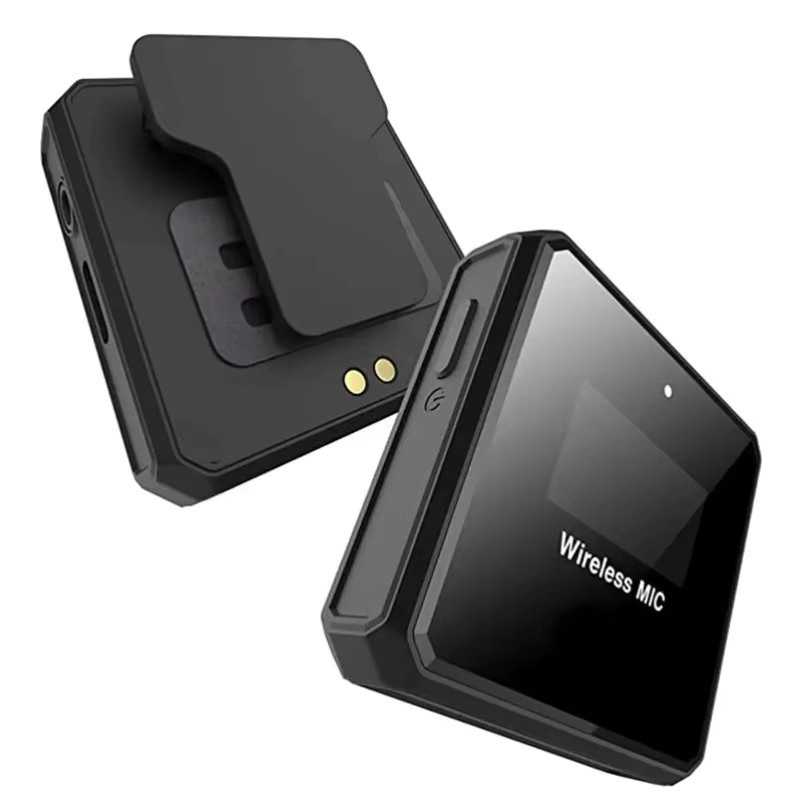 XIKCU Kabelloses 1-zu-2 Lavaliermikrofon mit intelligenter Ladestation, 2,4G Digitalanzeige und Geräuschunterdrückung in Schwarz - Bild 3