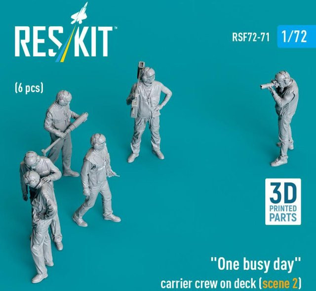 ResKit Models One busy day carrier crew on deck (scene 2), Fahrzeuge, 6-teiliges Set, 1:72 - Bild 1