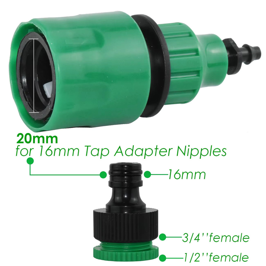 KESLA Wasserrohr-Schnellverbinder für Garten-Tropfbewässerungssysteme, 5 Stück, 1/4 Zoll, Farbe: Grün, Kunststoff, für 4/7mm Schlauch - Bild 3