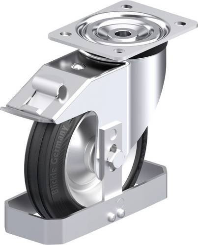 Blickle L-RD 182R-FI-FS Stahlblech-Lenkrolle aus verzinktem Stahl in Silber mit 180 mm Rad-Durchmesser und 300 kg Tragfähigkeit - Bild 1