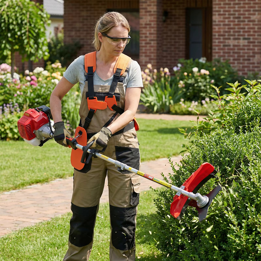 CONENTOOL 5-in-1 Benzin-Trimmer mit 52cc 2-Takt-Motor und 2,5KW in Rot - Bild 4