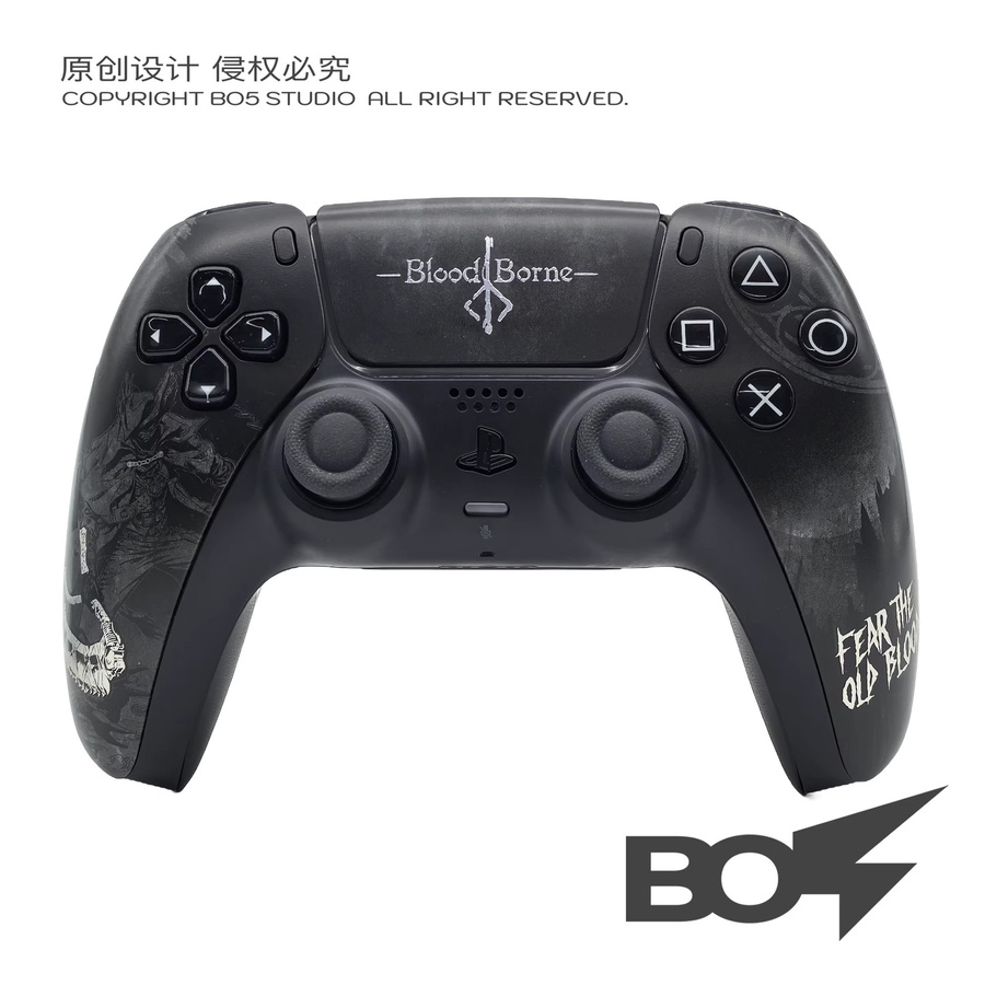 GSF Old Hunter Custom Frontplatte mit Touchpad für PS5 DualSense Controller, Ersatzgehäuse für BDM-010 bis BDM-050, Schwarz - Bild 2
