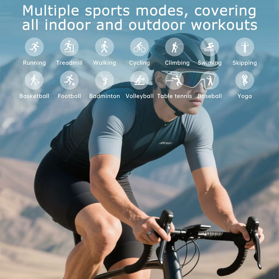 Ola Esporte Smart Ring in Schwarz mit Vibrationsalarm, Herzfrequenz- und Schlafüberwachung sowie Nachrichtenbenachrichtigung, wasserdicht und Unisex - Bild 4