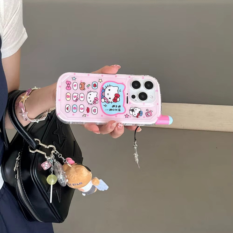 Hallo Kitty Handyhülle in Rosa für Apple iPhone 16, 15, 14, 13 und Pro Max mit Umhängeband und stoßfestem Hardcase - Bild 5