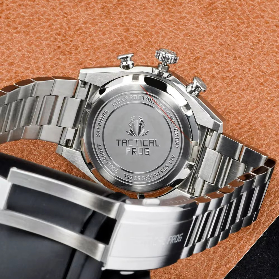 2026 Tactical Frog Chronograph, Solar, Edelstahl, Schwarz, Herren - Bild 3
